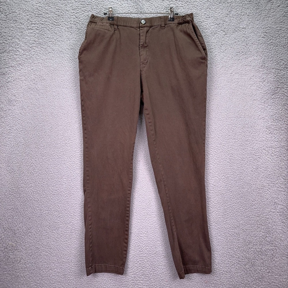 Cove Pants Mens 34 Brown Stretch Cotton Chinos Office Everyday Workwear Comfort